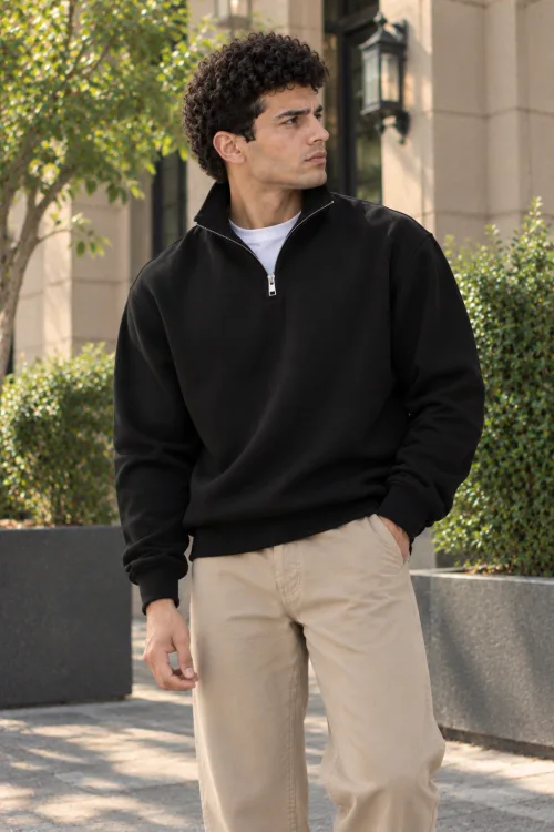  Black Quarter-Zip Sweatshirt 3