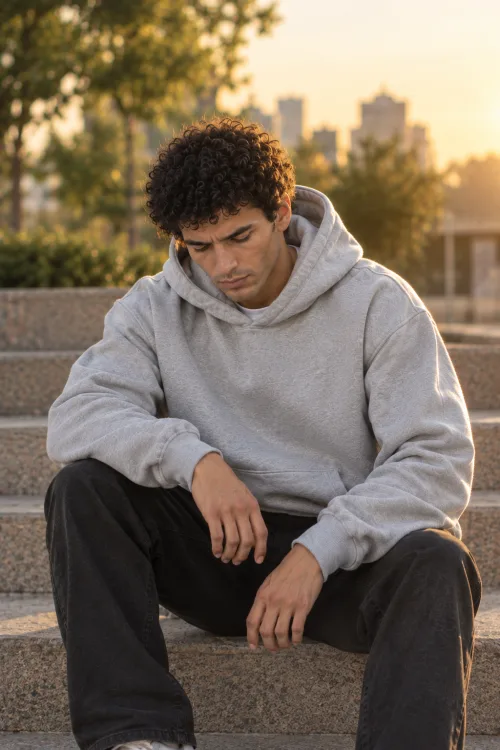Gray relaxed fit Hoodie 2