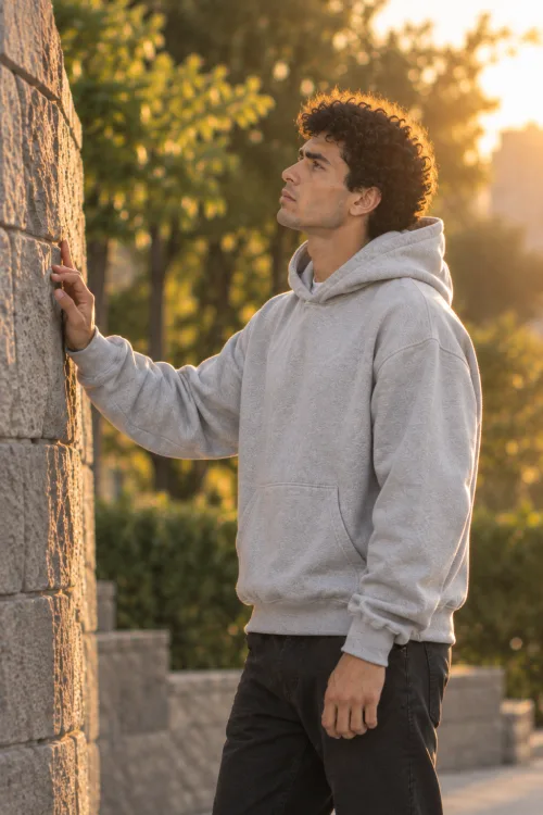 Gray relaxed fit Hoodie 3