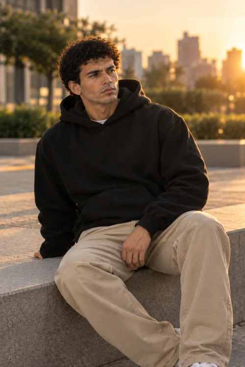Black relaxed fit Hoodie 2
