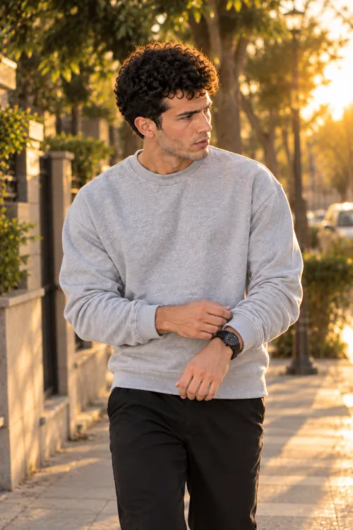 Gray relaxed fit round 3