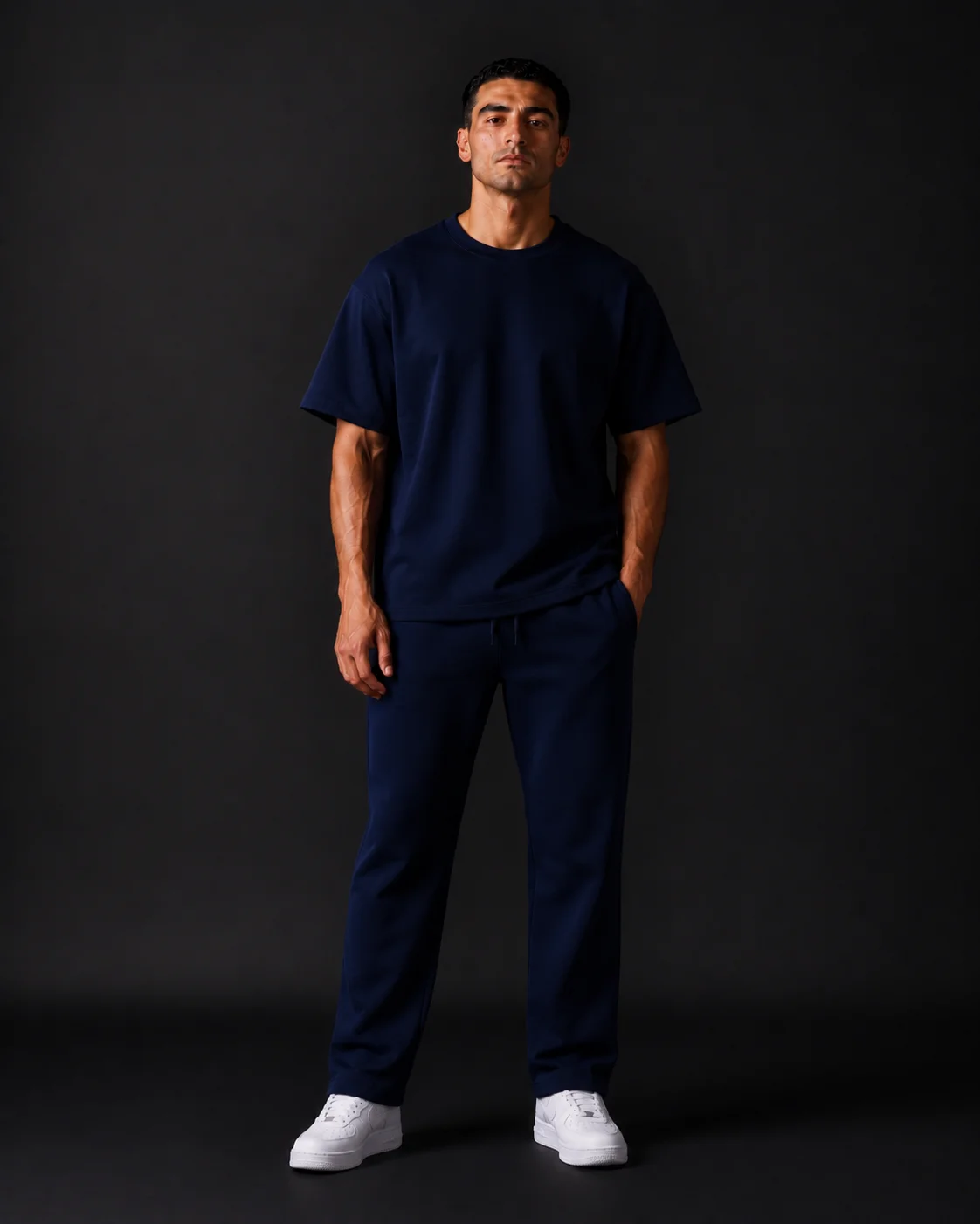Navy Interlock Oversized Suit 2