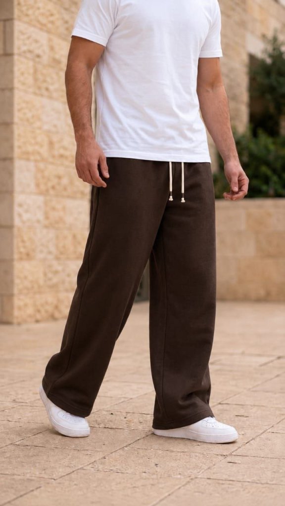 Milton Brown Wide Leg Sweatpants 1