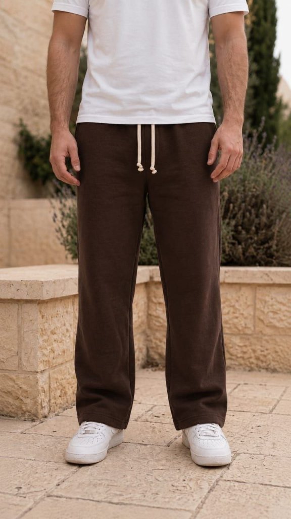 Milton Brown Wide Leg Sweatpants 3